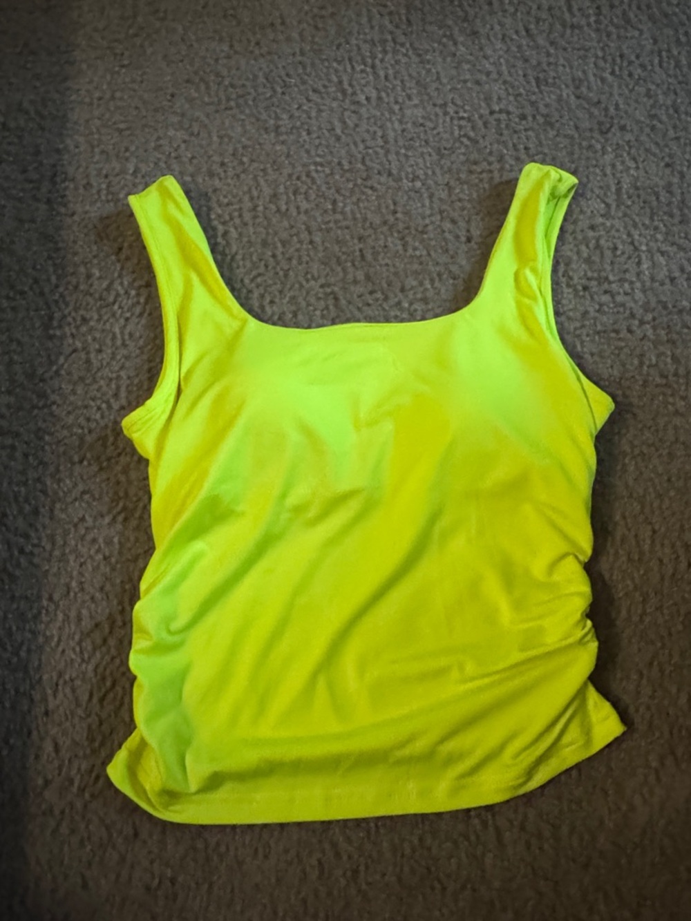 SHEIN Neon Lime Green Sleeveless Square Neck Tank
